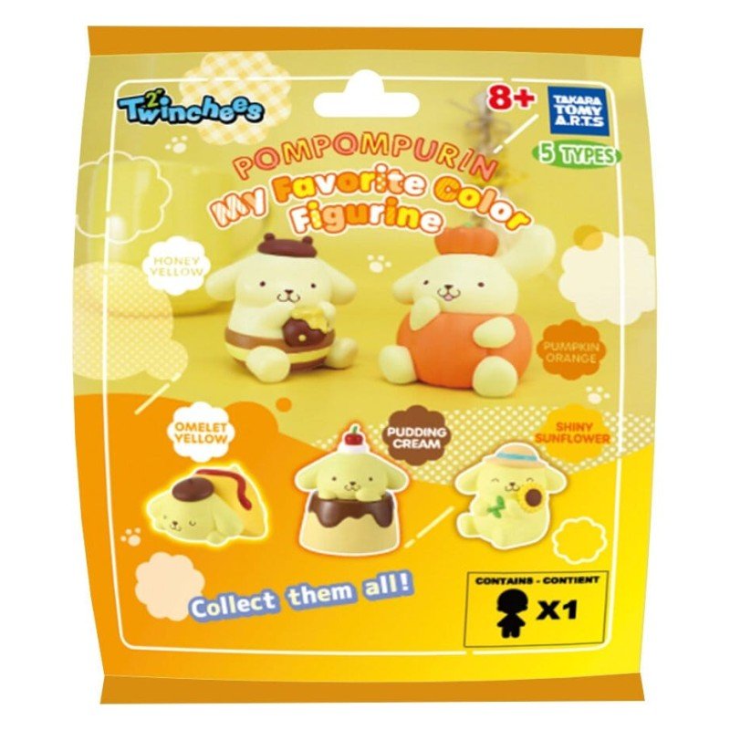 Sanrio Twinchees Mini Figures Pompompurin My Fav Color 5 cm Blind Pack Display (24)