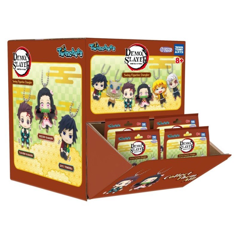 Demon Slayer: Kimetsu no Yaiba Swing Danglers Keychains 3 cm Mystery Capsule Display (12)