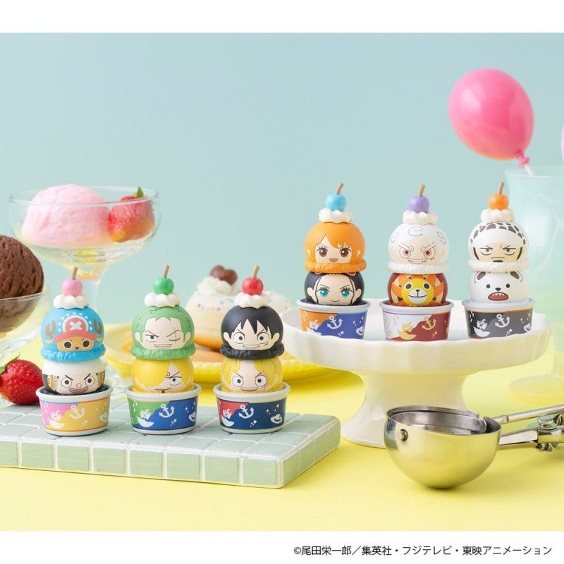 One Piece pack 6 trading figures Tsumichen Stack up & Change 8 cm (with gift)  