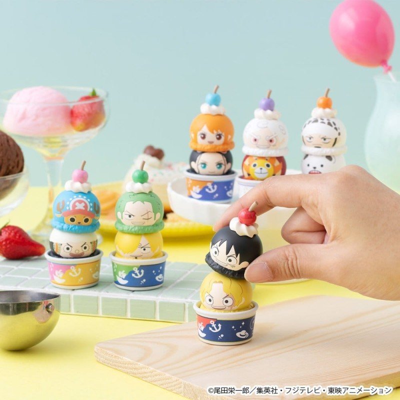 One Piece pack 6 trading figures Tsumichen Stack up & Change 8 cm (with gift)  