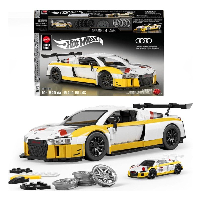Hot Wheels Elite Mattel Brick Shop Building Set 1/16 '15 Audi R8 LMS