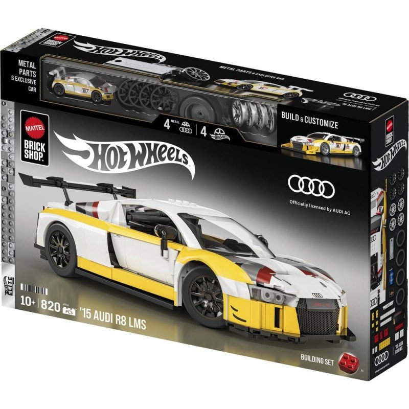 Hot Wheels Elite Mattel Brick Shop Building Set 1/16 '15 Audi R8 LMS