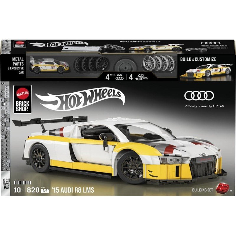 Hot Wheels Elite Mattel Brick Shop Building Set 1/16 '15 Audi R8 LMS