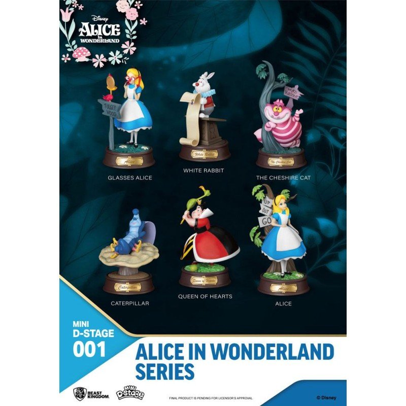Alice au pays des merveilles pack 6 statuettes Mini Diorama Stage 10 cm