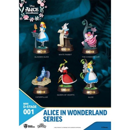 Alice au pays des merveilles pack 6 statuettes Mini Diorama Stage 10 cm