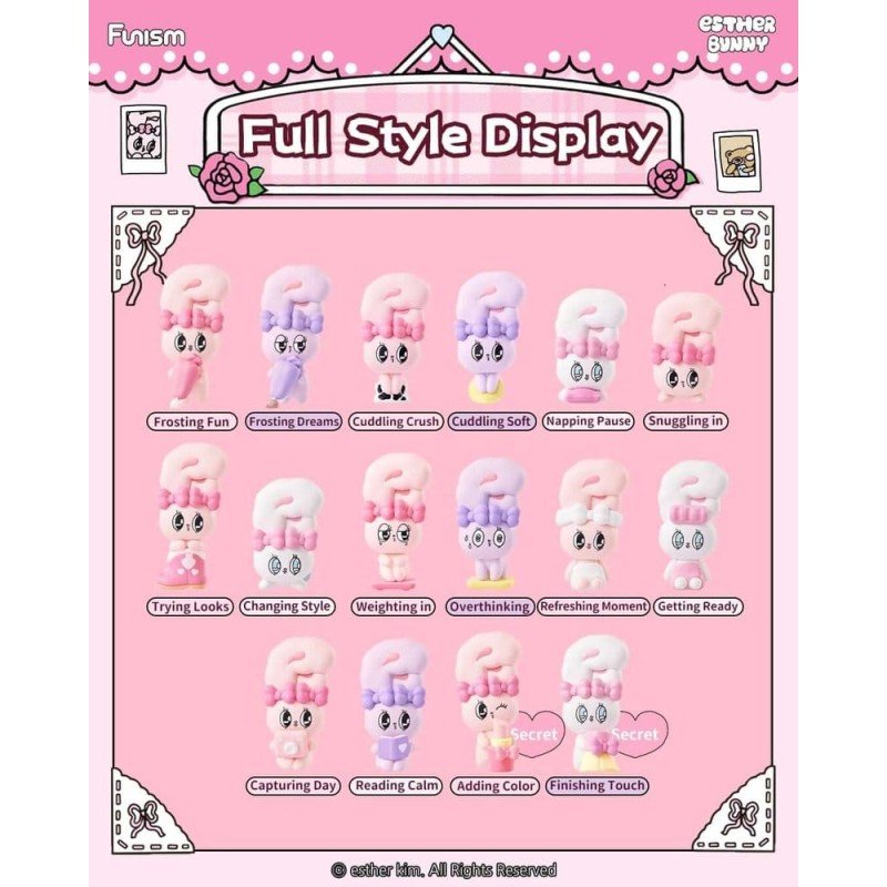 Esther Bunny Blind Box présentoir mini-figurines Little Vlog Bunny Face Series 6 cm (6)