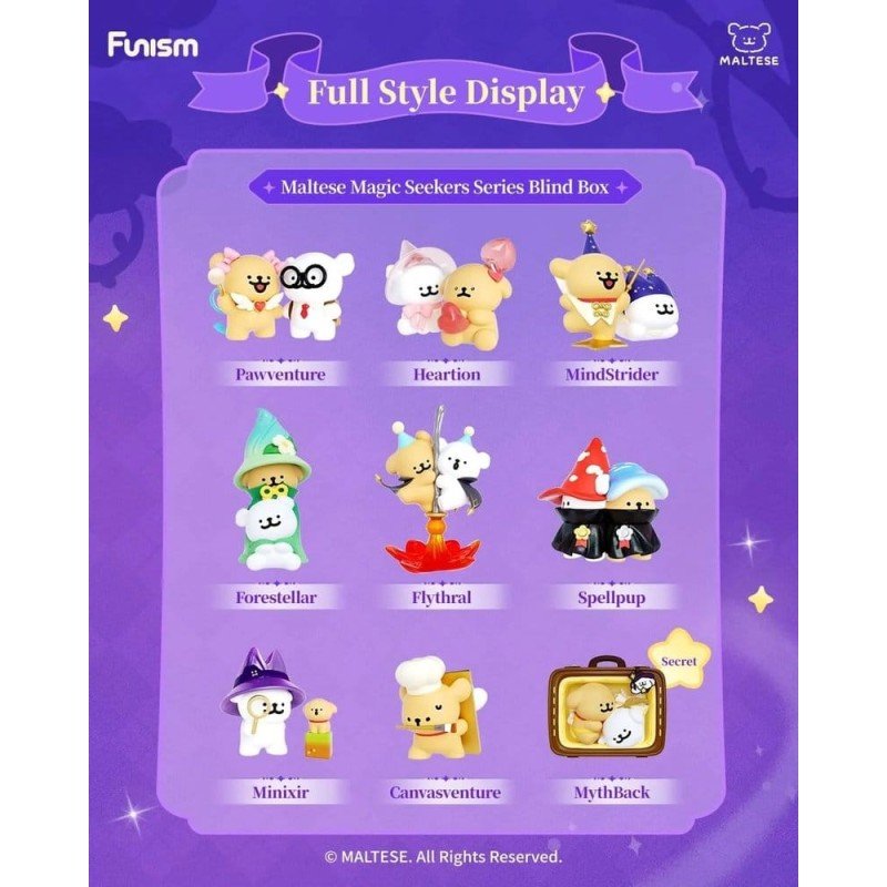 Maltese Blind Box présentoir mini-figurines Magic Seekers Series (8)