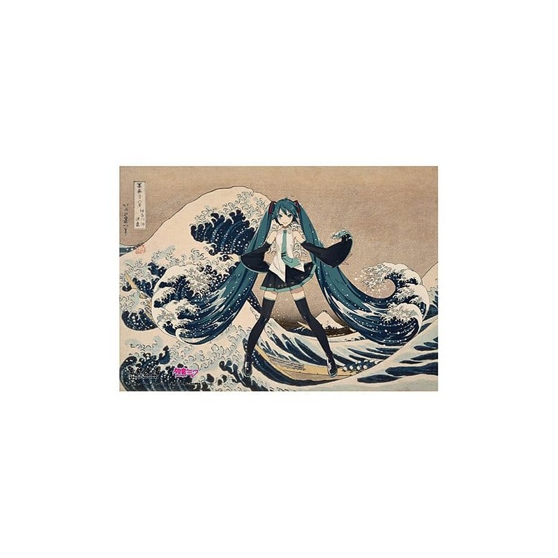 Katsushika Hokusai x Hatsune Miku Acrylic Panel Thirty-six Views of Mount Fuji The Great Wave off Kanagawa 30 cm
