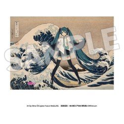 Katsushika Hokusai x Hatsune Miku Panneau acrylique Thirty-six Views of Mount Fuji The Great Wave off Kanagawa 30 cm