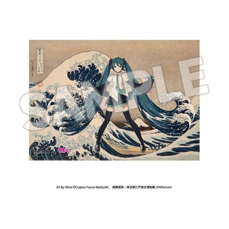 Katsushika Hokusai x Hatsune Miku Acrylic Panel Thirty-six Views of Mount Fuji The Great Wave off Kanagawa 30 cm
