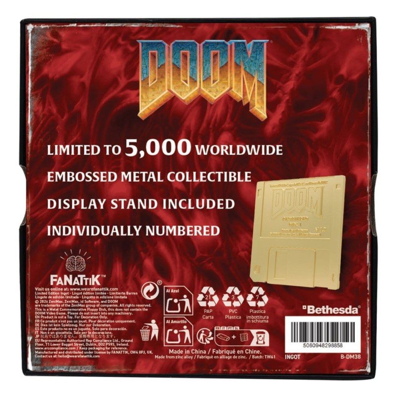 Doom Replik Floppy Disk Gold Plated Limited Edition     