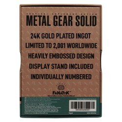 Metal Gear Solid 2 Ingot Raiden 24k Gold Plated Limited Edition 