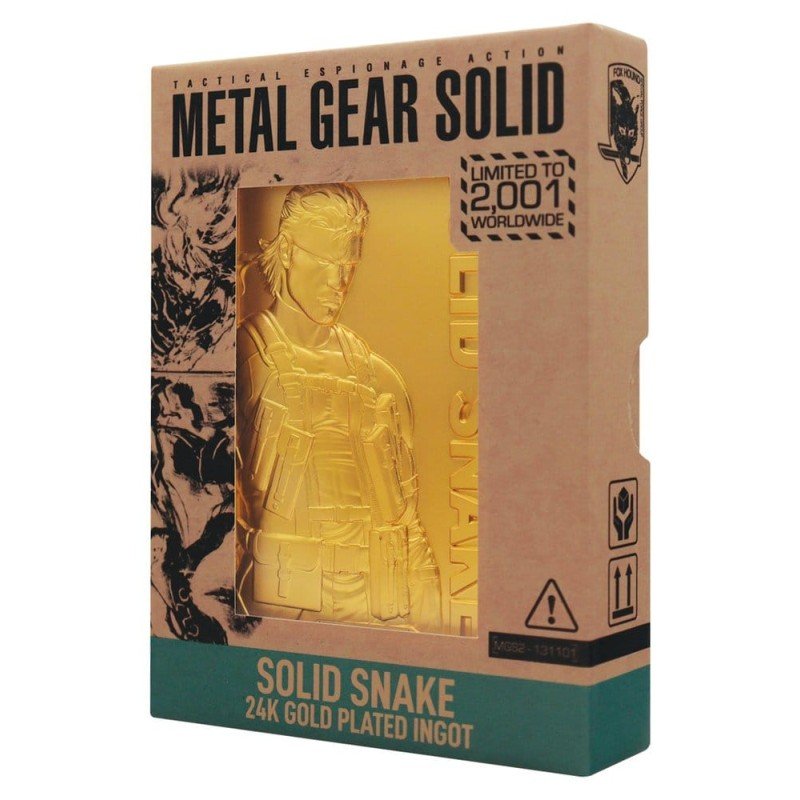 Metal Gear Solid 2 Ingot Snake 24k Gold Plated Limited Edition 