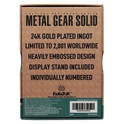 Metal Gear Solid 2 Ingot Snake 24k Gold Plated Limited Edition 
