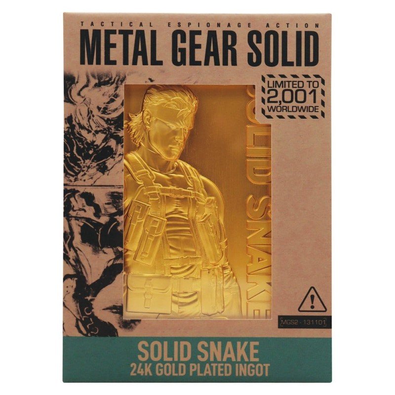 Metal Gear Solid 2 Ingot Snake 24k Gold Plated Limited Edition 