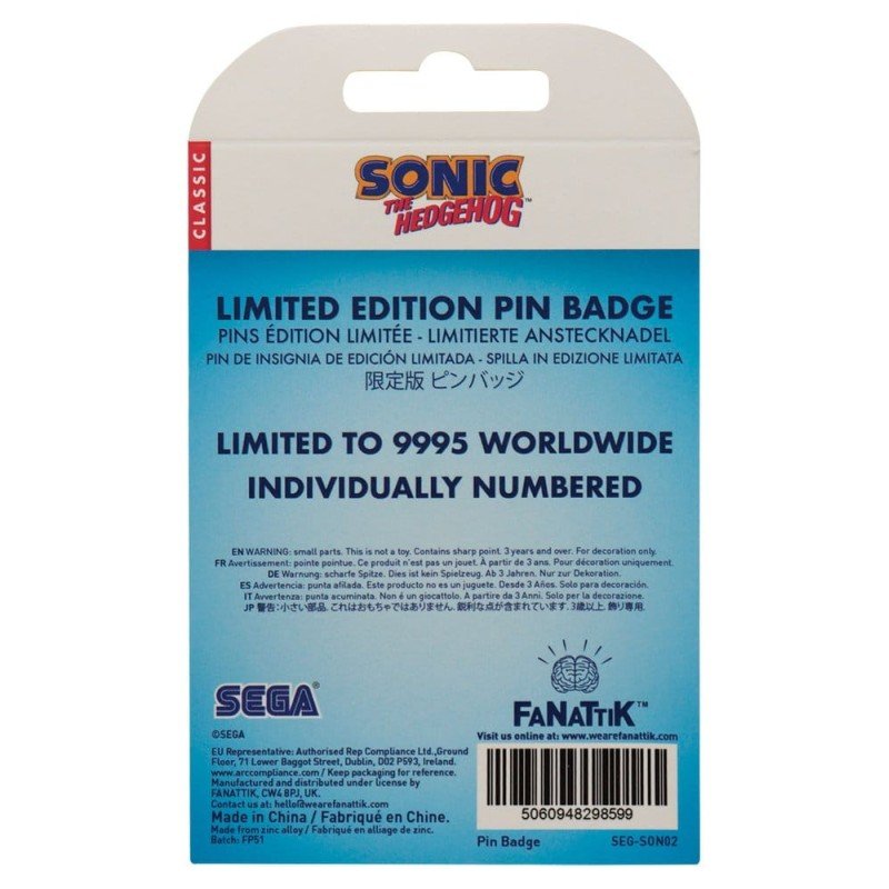 Sonic - The Hedgehog Pin Badge Sonic, Tails, Knuckles Limited Edition        