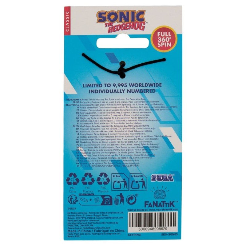 Sonic - The Hedgehog porte-clés Keyring Limited Edition                  