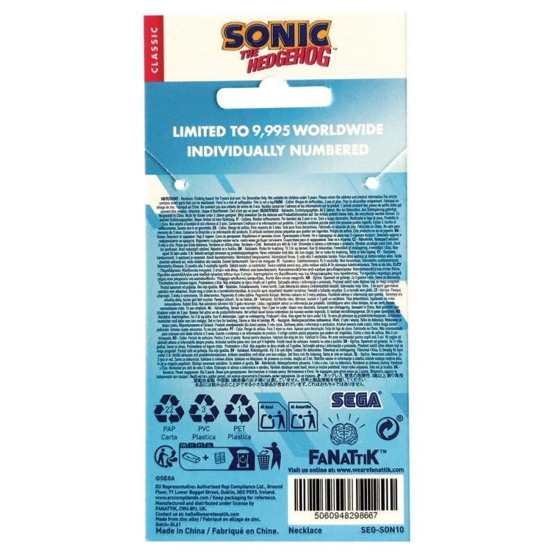 Sonic - The Hedgehog Necklace with Pendant Ring