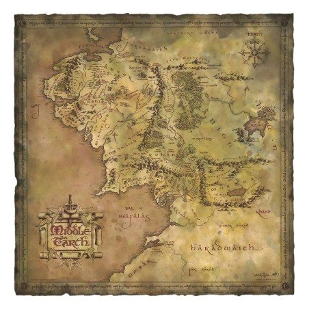 Le Seigneur des Anneaux impression Art Print Parchment Map of Middle-earth 59 x 30 cm