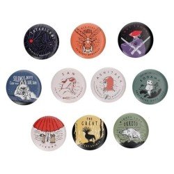 Princesse Mononoké assortiment boîte-mystère badges Vintage 6 cm (10)