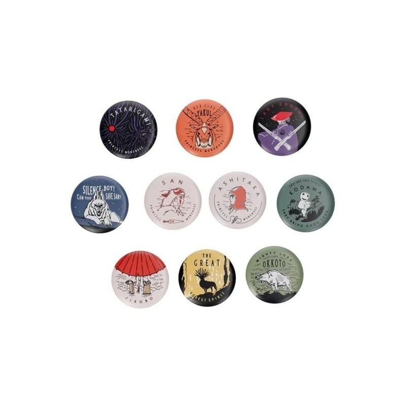 Princesse Mononoké assortiment boîte-mystère badges Vintage 6 cm (10)