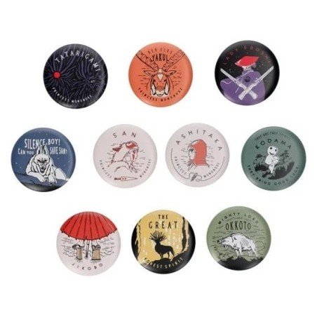 Princesse Mononoké assortiment boîte-mystère badges Vintage 6 cm (10)