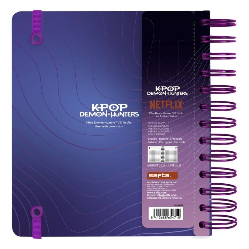 KPop Demon Hunters School Diary daily planner 2026/2027 A5