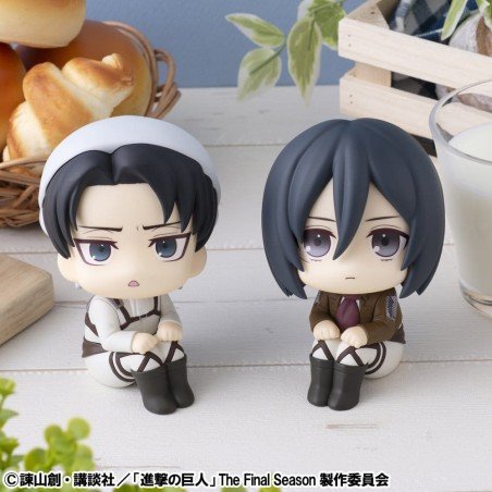 Attack on Titan statuetten PVC Look Up Levi Cleaning up Ver. & Mikasa Ackerman (with gift) 11 cm           