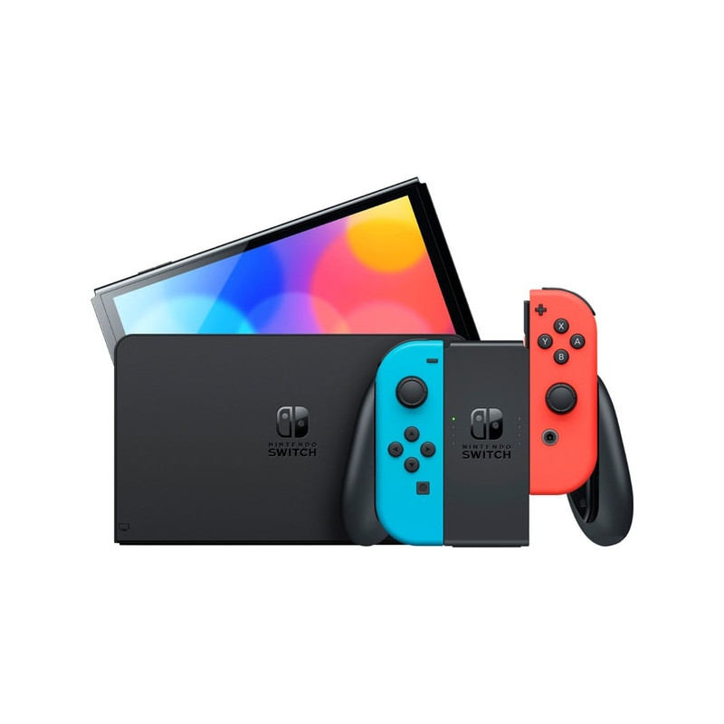 Nintendo Switch OLED with Joy-Con Pair Neon Red and Blue