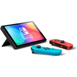 Nintendo Switch OLED met Joy-Con Paar neonrood en blauw