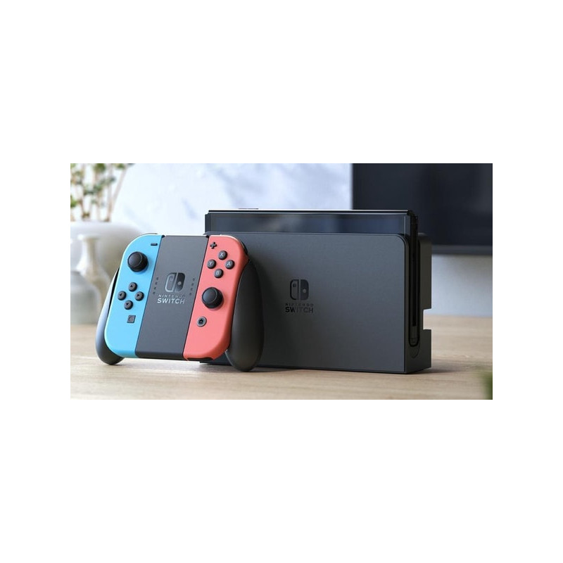 Nintendo Switch OLED with Joy-Con Pair Neon Red and Blue