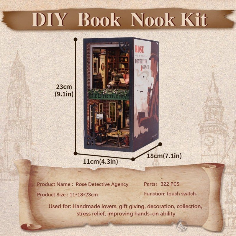 Maquette Book Nook Rose Detective Agency 23 x 11 cm  