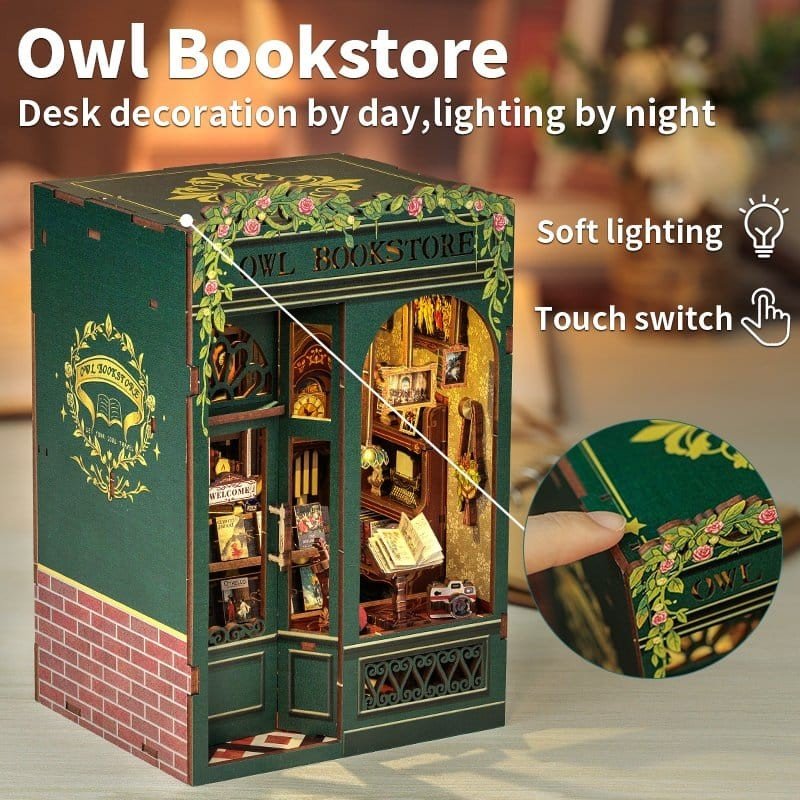 Maquette Book Nook Owl Bookstore 17 x 12 cm  