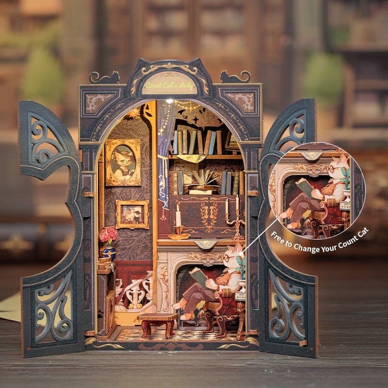 Book Nook Count Cat´s Study 17 x 12 cm  