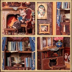Maquette Book Nook Count Cat´s Study 17 x 12 cm  