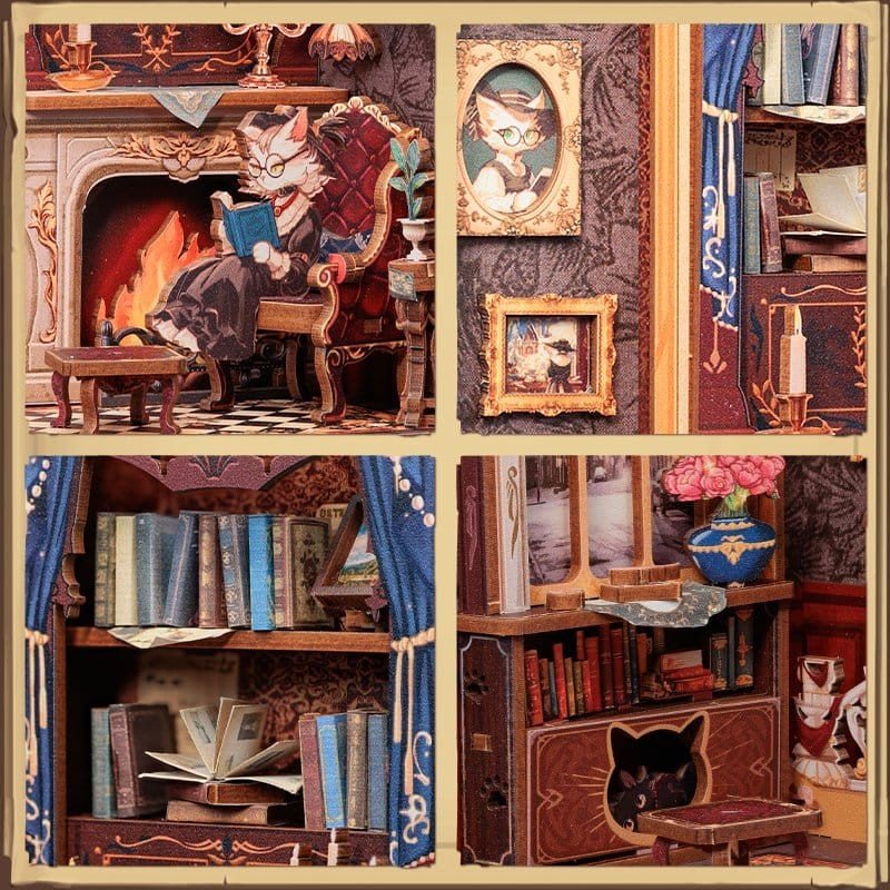 Maquette Book Nook Count Cat´s Study 17 x 12 cm  
