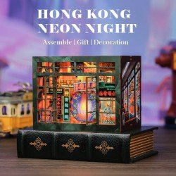 Maquette Book Nook Hong Kong Neon Light 13 x 17 cm