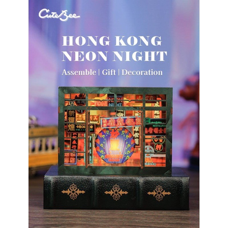 Maquette Book Nook Hong Kong Neon Light 13 x 17 cm