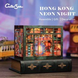 Maquette Book Nook Hong Kong Neon Light 13 x 17 cm