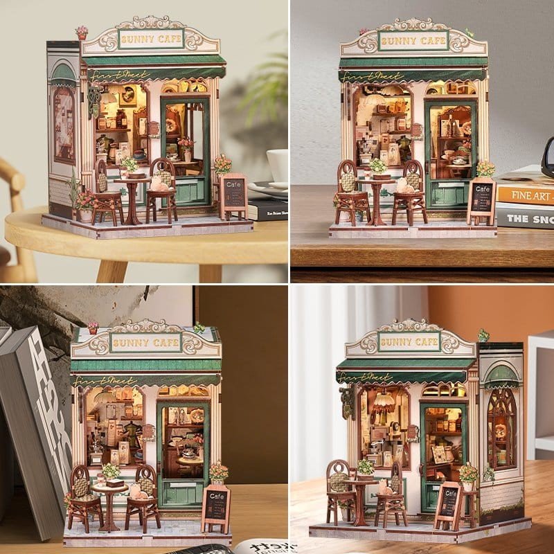 Figurine Model Kit Miniature House Sunny Cafe 20 x 16 cm  