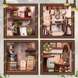 Figurine Model Kit Miniature House Sunny Cafe 20 x 16 cm  