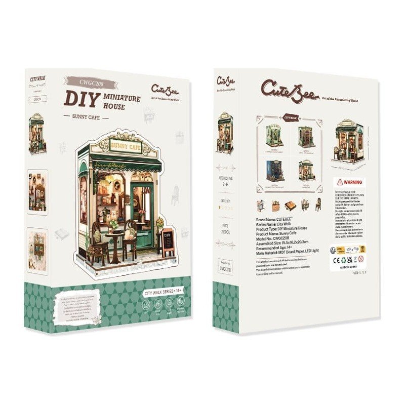 Figurine Model Kit Miniature House Sunny Cafe 20 x 16 cm  