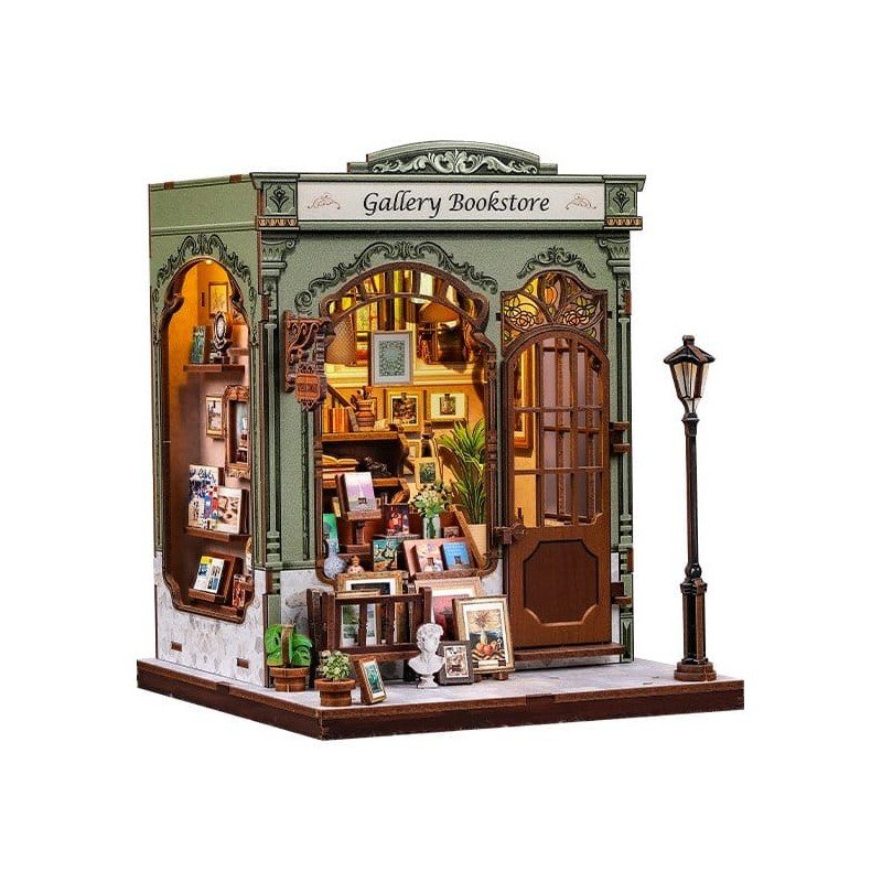 Figurine Model Kit Miniature House Gallery Bookstore 20 x 16 cm  