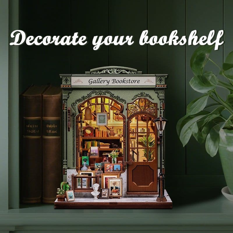 Figurine Model Kit Miniature House Gallery Bookstore 20 x 16 cm  