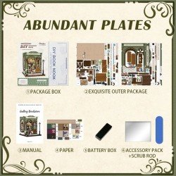 Miniature House Model Kit Gallery Bookstore 20 x 16 cm  
