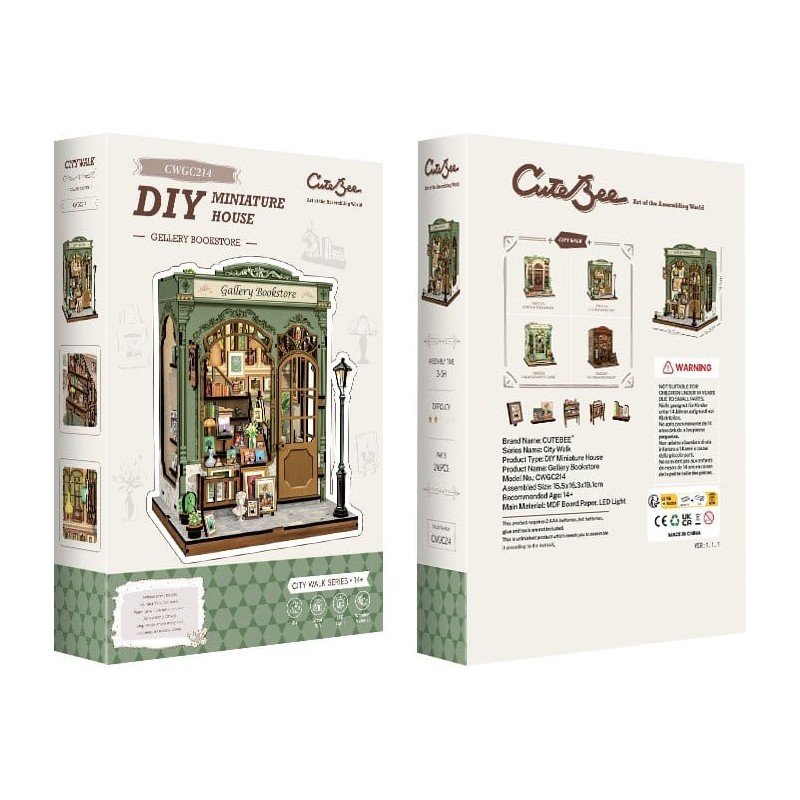 Figurine Model Kit Miniature House Gallery Bookstore 20 x 16 cm  