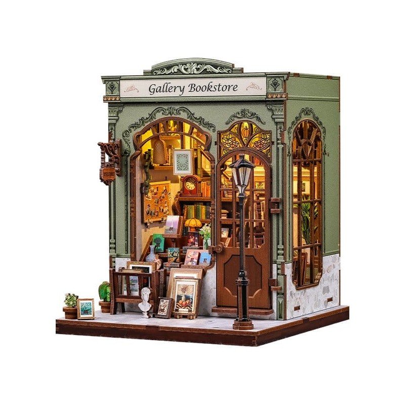 Figurine Model Kit Miniature House Gallery Bookstore 20 x 16 cm  