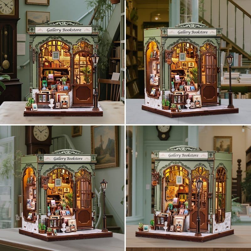 Figurine Model Kit Miniature House Gallery Bookstore 20 x 16 cm  