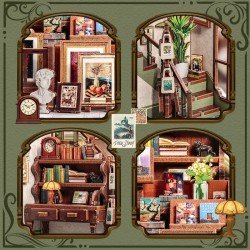 Figurine Model Kit Miniature House Gallery Bookstore 20 x 16 cm  