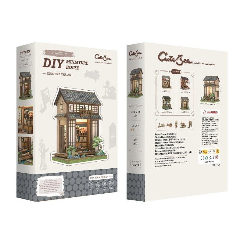 Miniature House Model Kit Kirishima Cha-an 19 x 14 cm